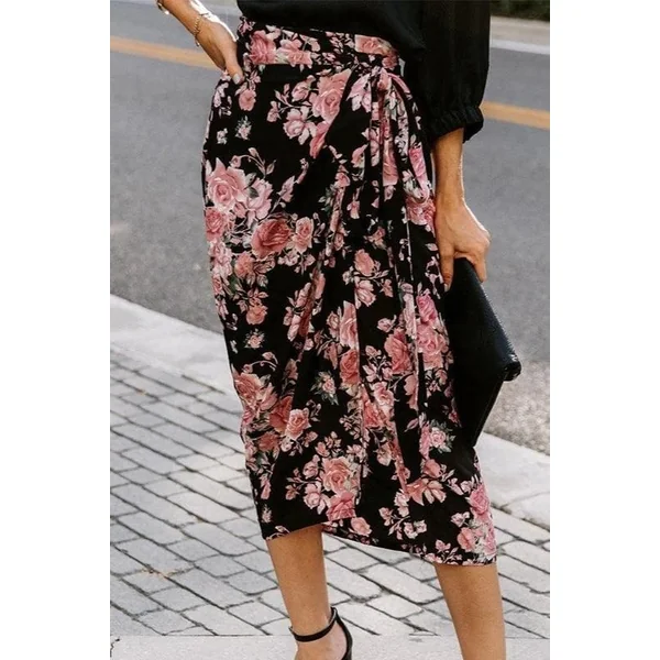 Jupe Florale Noire