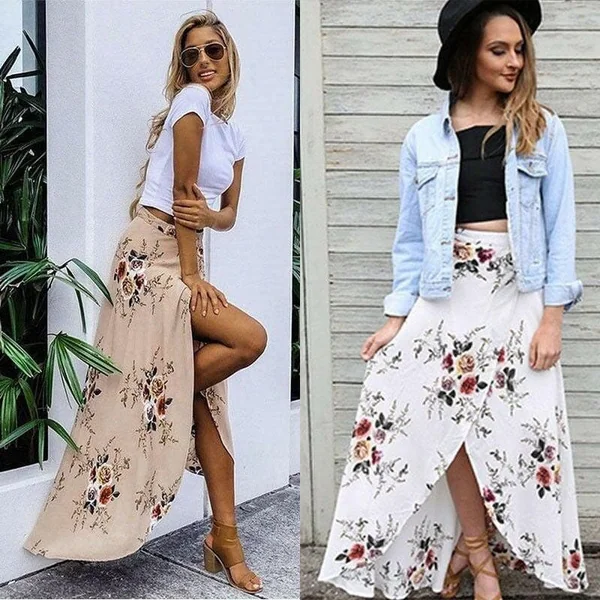 Jupe longue bohème & florale