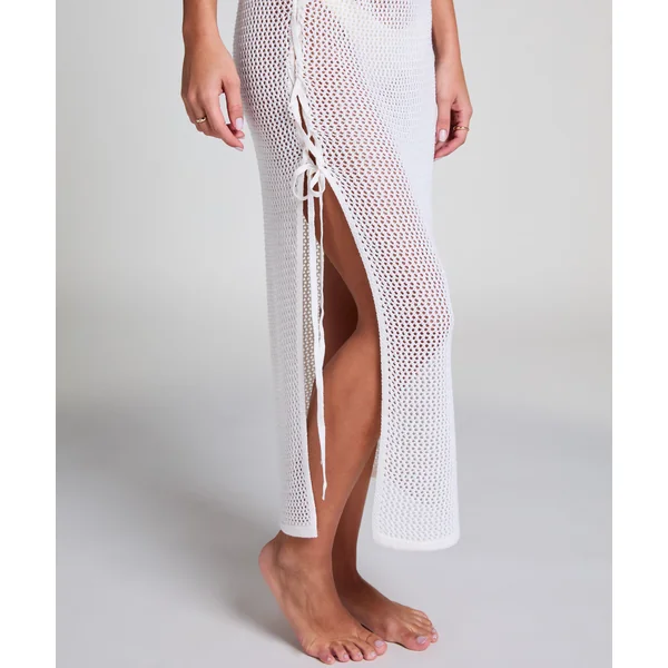 Jupe midi en crochet - Blanc
