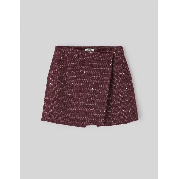 Jupe short en tweed Bordeaux