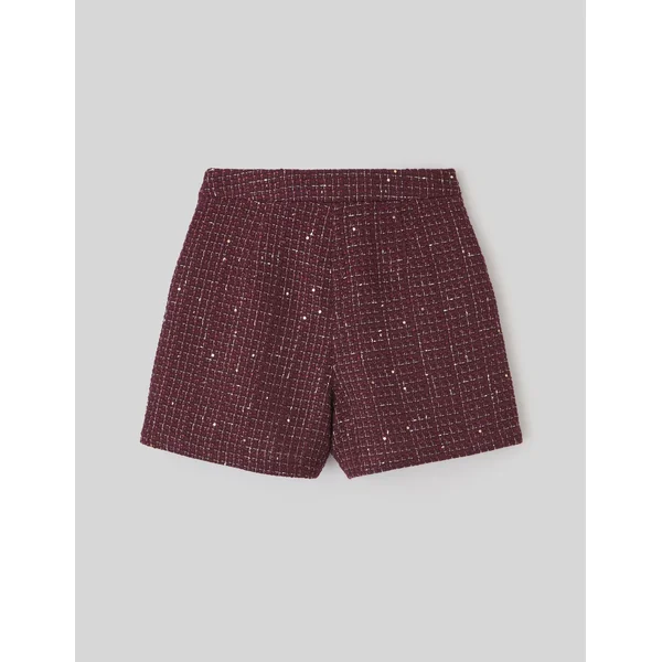 Jupe short en tweed Bordeaux