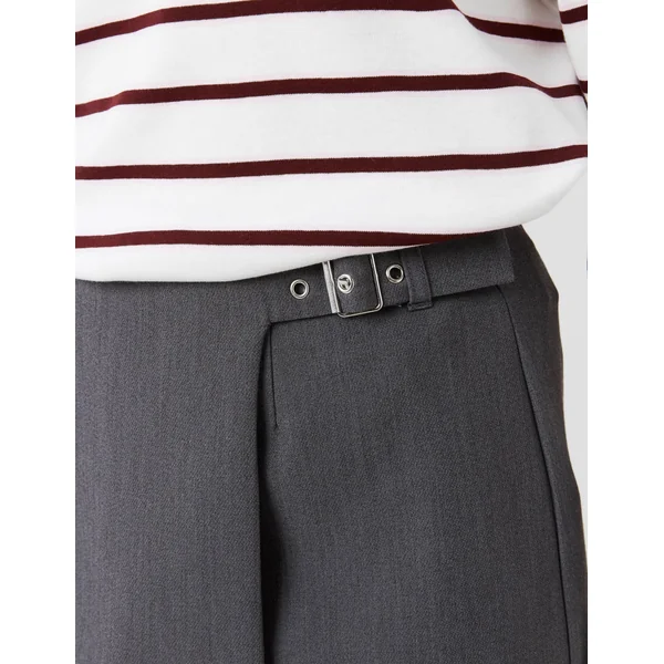 Jupe short portefeuille en polyester recyclé Gris