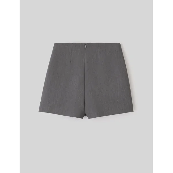 Jupe short portefeuille en polyester recyclé Gris