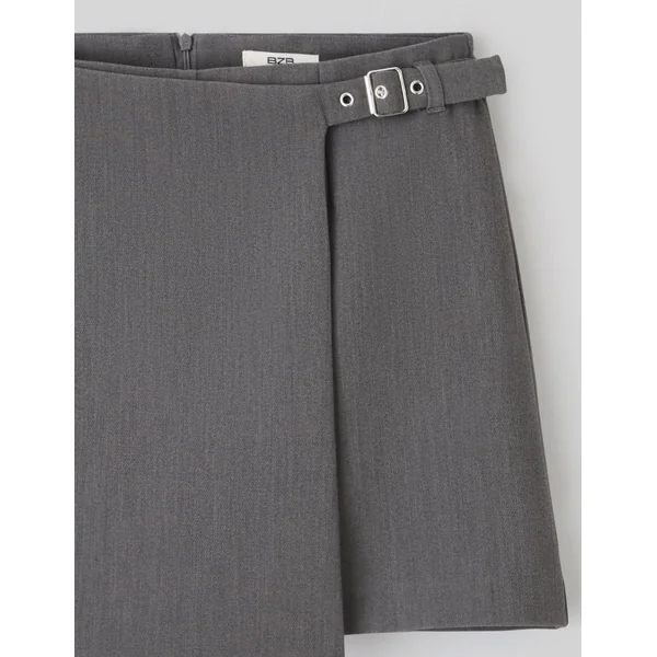 Jupe short portefeuille en polyester recyclé Gris