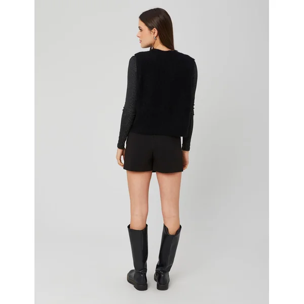 Jupe short portefeuille nœud Noir