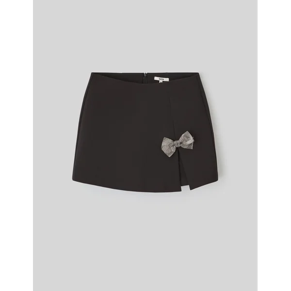 Jupe short portefeuille nœud Noir