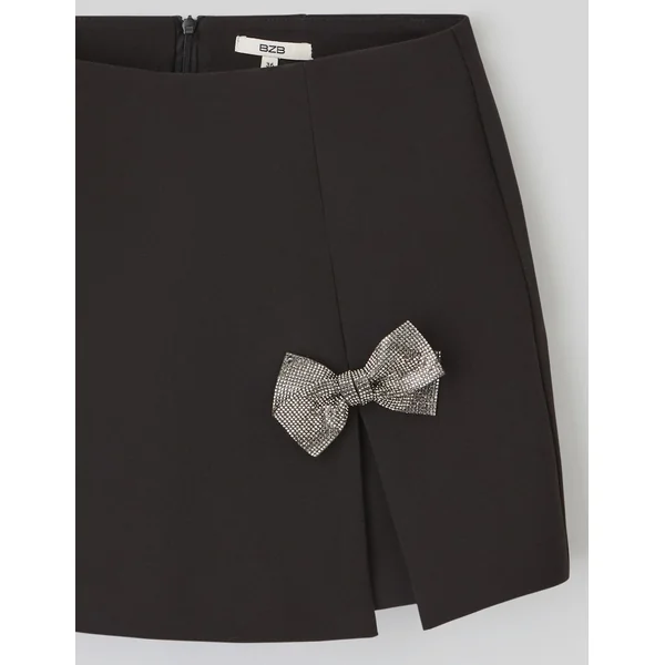 Jupe short portefeuille nœud Noir