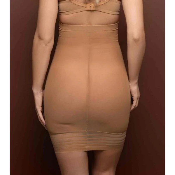 Jupe taille haute gainante Marron Bye Bra Powermesh Shapewear Bye Bra