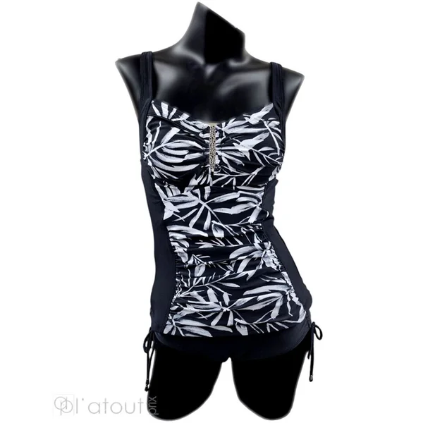 Karmilla - Haut de Tankini sans cerceau Noir et Blanc 12