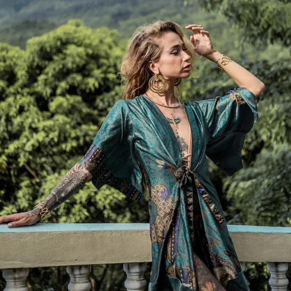 Kimono Court Femme Soie