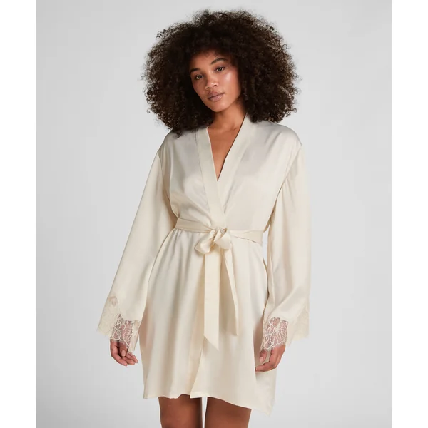Kimono en satin Valerie - Blanc