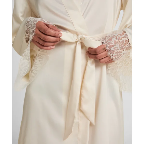 Kimono en satin Valerie - Blanc