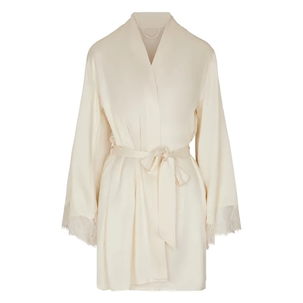 Kimono en satin Valerie - Blanc