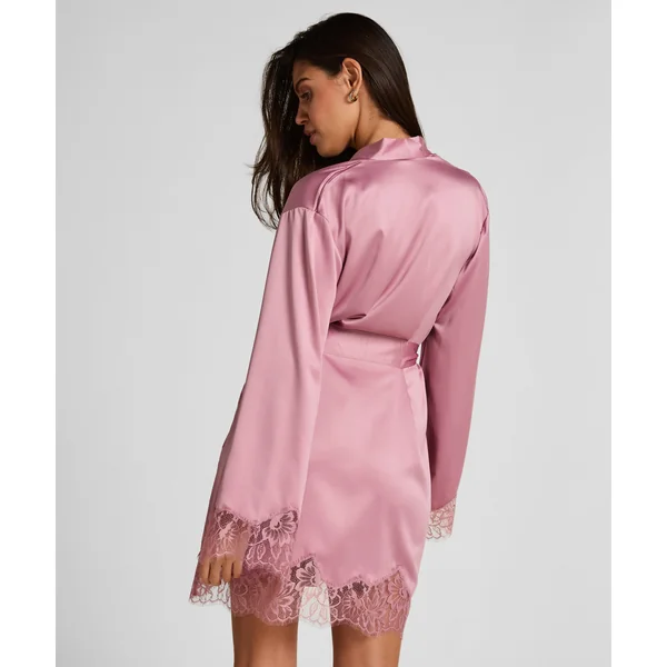 Kimono en satin Valerie - Rose