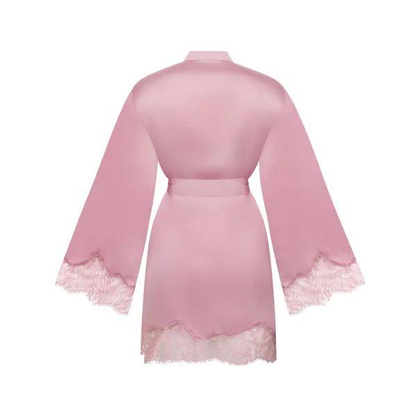 Kimono en satin Valerie - Rose