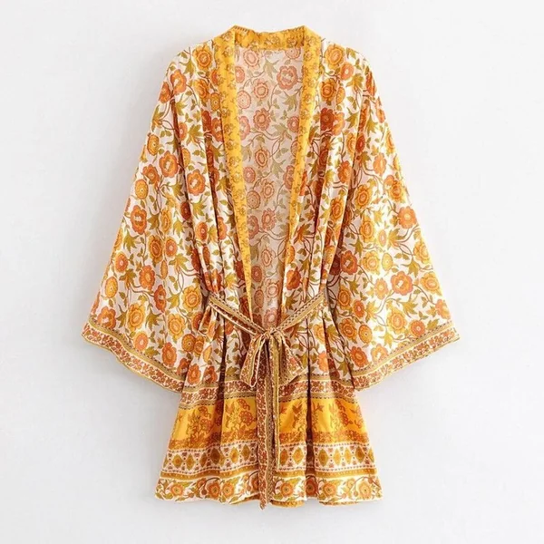 Kimono Fleuri Mi Long