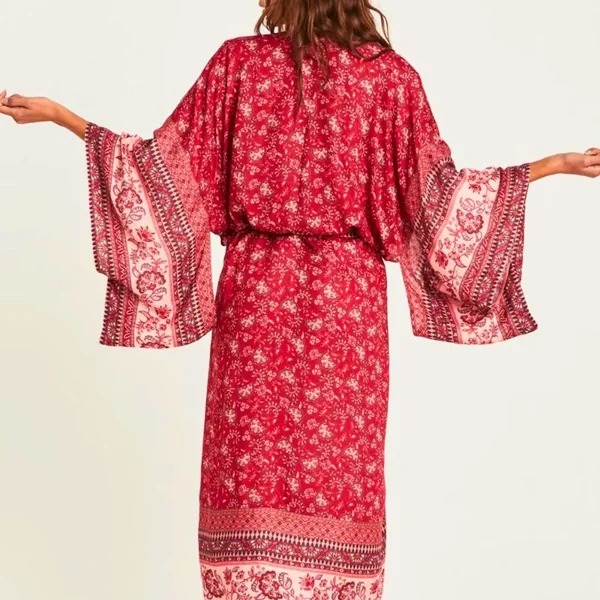 Kimono Fleuri Rouge