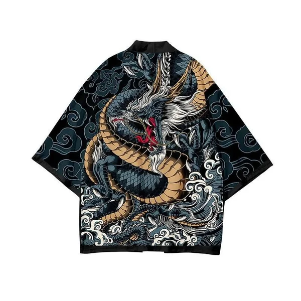 Kimono Japonais Homme Court Dragon