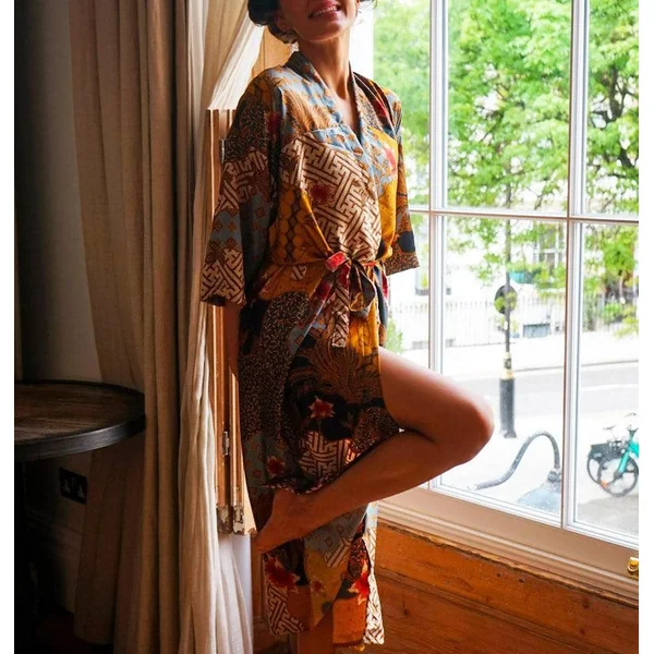 Kimono Long en Soie Femme