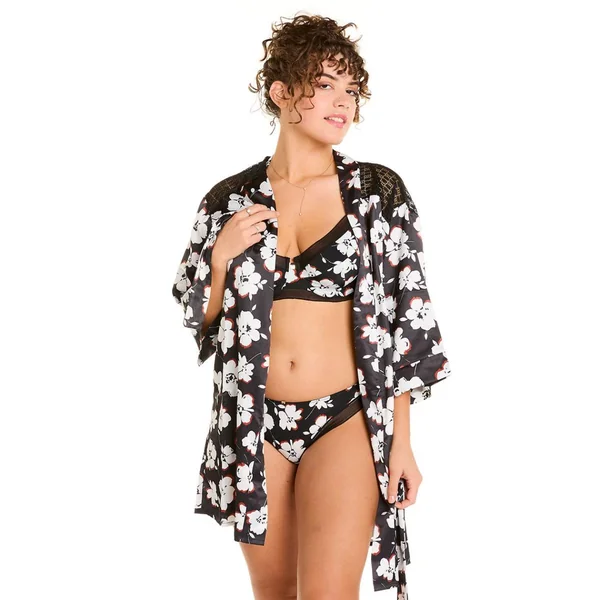 Kimono noir Cookie Camille Cerf x Pomm Poire