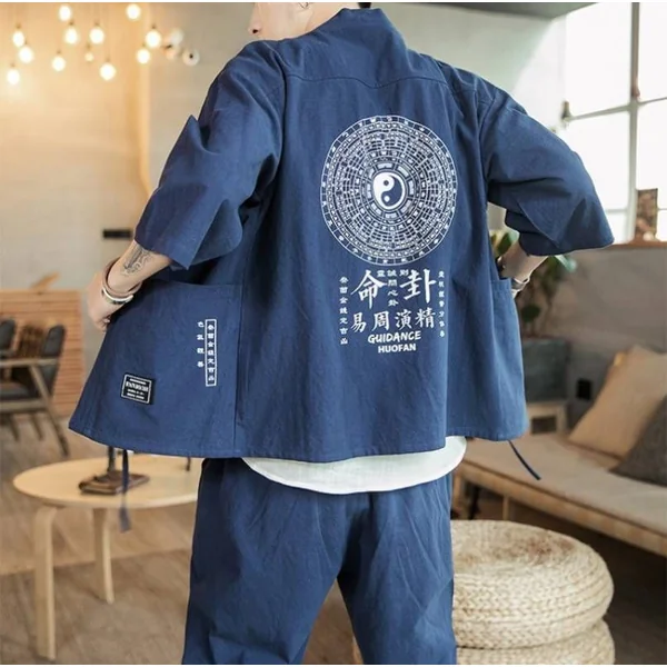 Kimono Veste Bleu Blanc