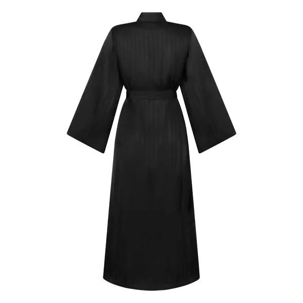 Kimono à rayures en satin - Noir