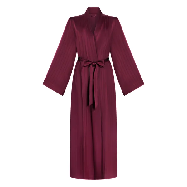 Kimono à rayures en satin - Violet