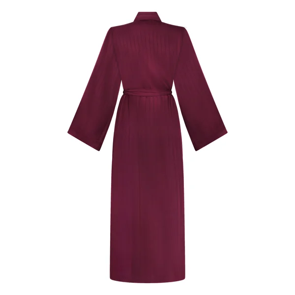Kimono à rayures en satin - Violet