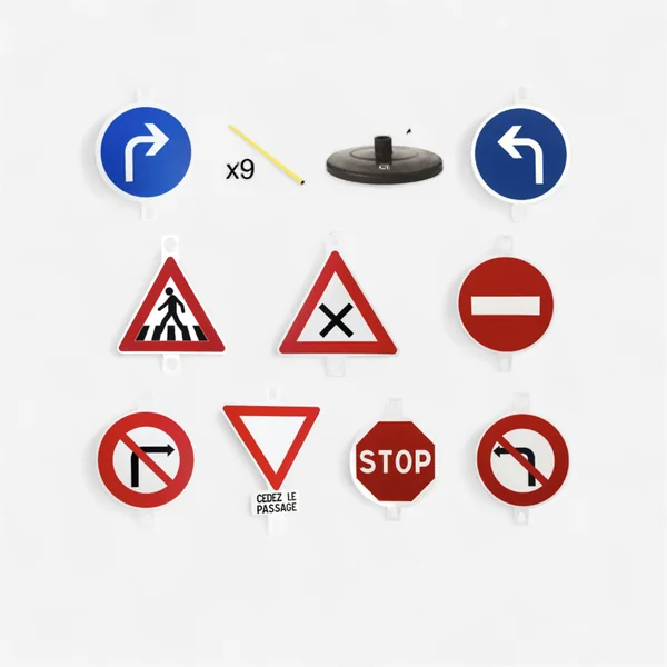 Kit de 9 panneaux de signalisation SRAV pour éducation routière