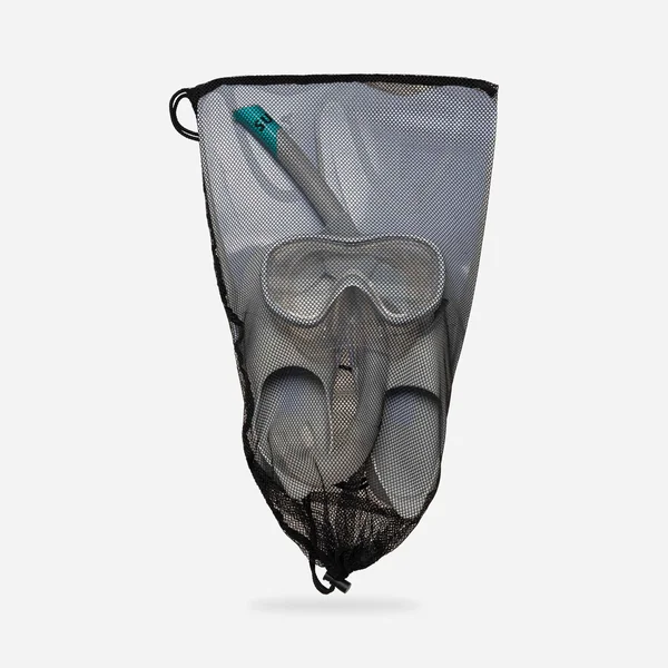 Kit de snorkeling enfant palmes masque tuba 100 gris
