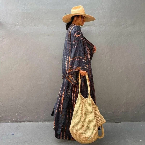 Long Kimono Noir Femme