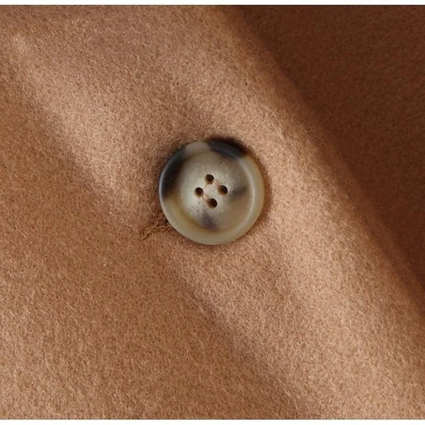 Long Manteau Camel à Manches Bouffantes