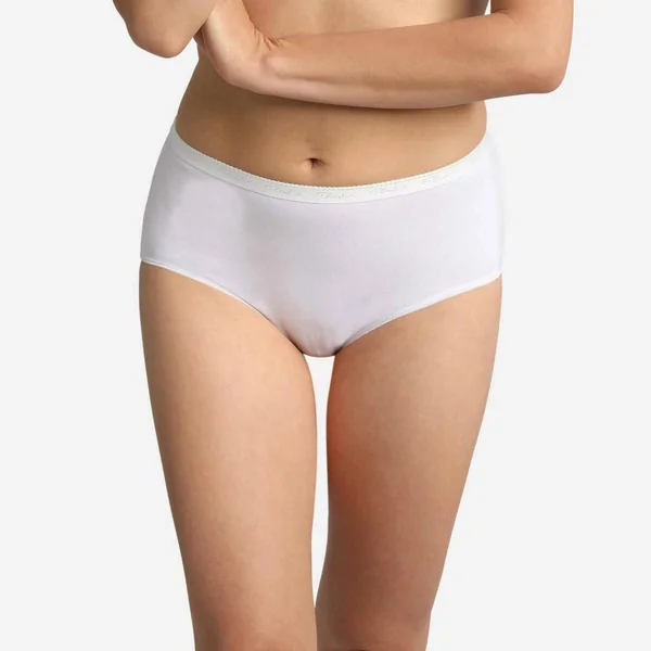 Lot de 2 culottes - Blanc Playtex Cotton Bio en coton bio Playtex