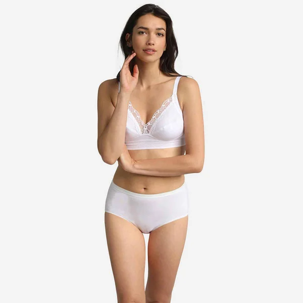 Lot de 2 culottes - Blanc Playtex Cotton Bio en coton bio Playtex