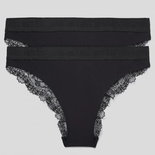 Lot de 2 Culottes Dentelles Noires Karl Lagerfeld