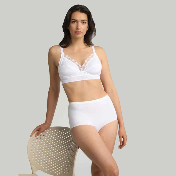 Lot de 2 culottes hautes - Blanc Playtex Coton Bio Playtex