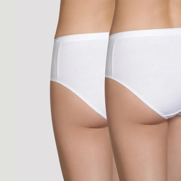 Lot de 2 culottes taille haute blanches en coton Dim
