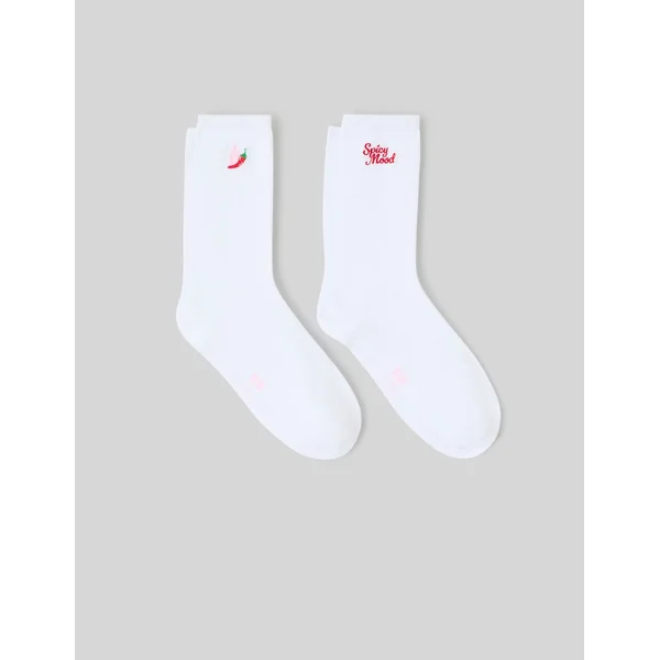 Lot de 2 paires de chaussettes bordées Blanc