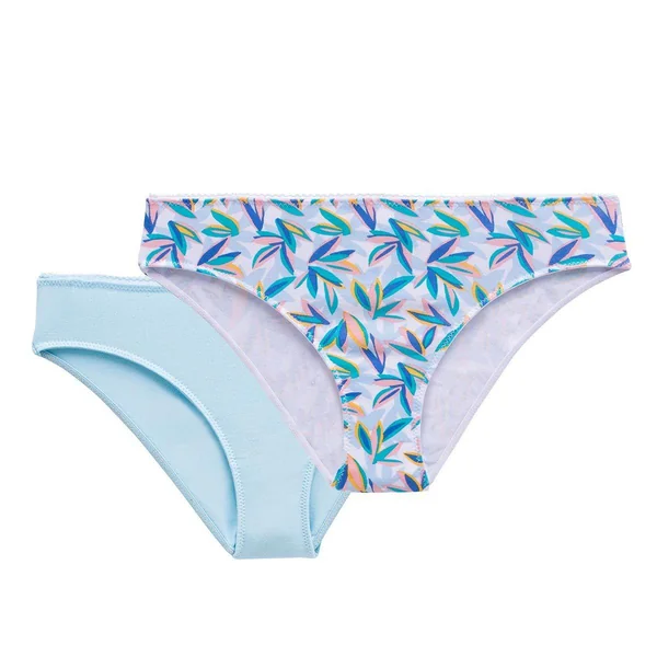 Lot de 2 slips en coton bleu Clem Morgan Lingerie
