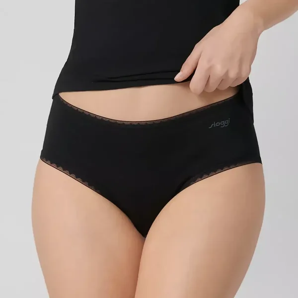 Lot de 2 slips midi Noir sloggi GO Midi C2P BLACK en coton Sloggi