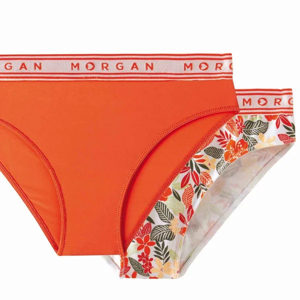 Lot de 2 slips - Orange Morgan Lingerie INES en coton Morgan Lingerie