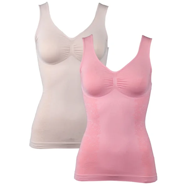 Lot de 2 t-shirts amincissants beige et rose Vercella Vita