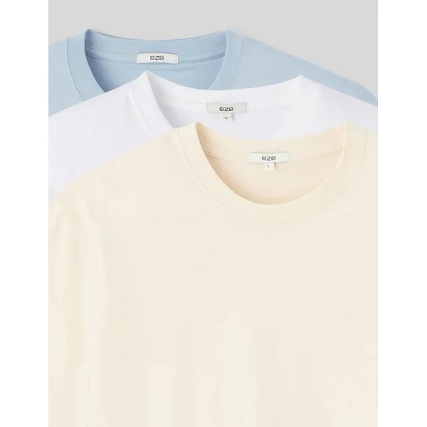 Lot de 3 basiques unis Bleu clair
