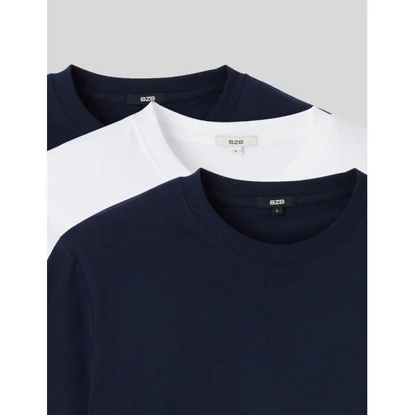Lot de 3 basiques unis Bleu foncé