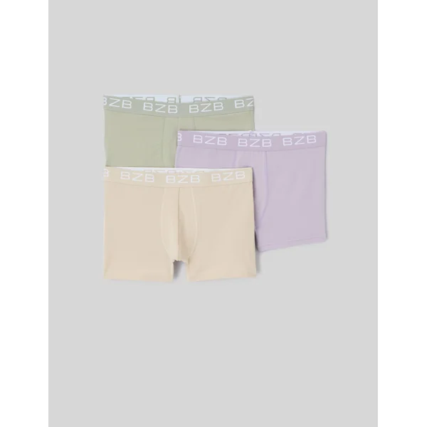 Lot de 3 boxers unis vert
