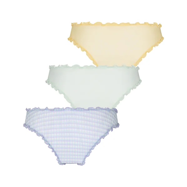 Lot de 3 Culottes Brésiliennes Vichy - Jaune