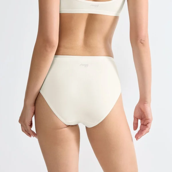 Lot de 3 culottes midi nacre en coton blanc Sloggi