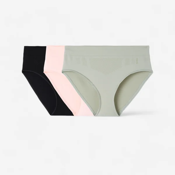 Lot de 3 culottes sans coutures Femme, Noir/Rose/Sauge