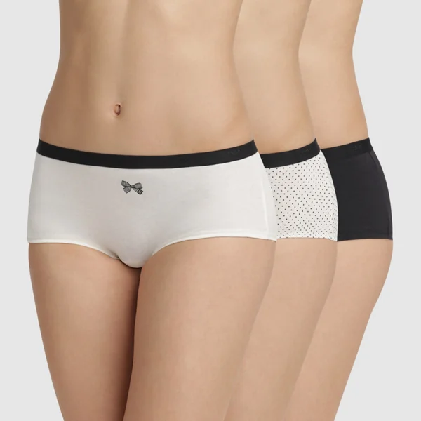Lot de 3 culottes shorties noirs en coton Dim Les Pockets