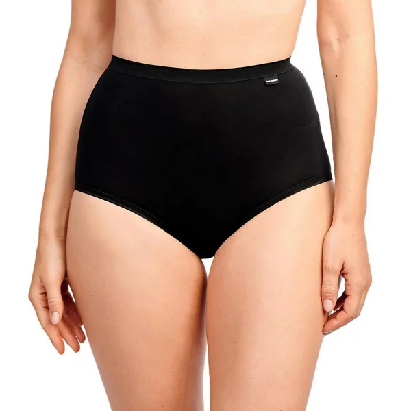 Lot de 3 culottes taille haute coton Sans Complexe Simplement Coton - Noir en coton bio Sans Complexe